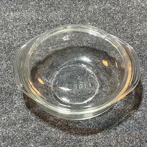 Pyrex 024 2 Qt Clear Glass Round Casserole Dish with Lid Vintage Made in USA